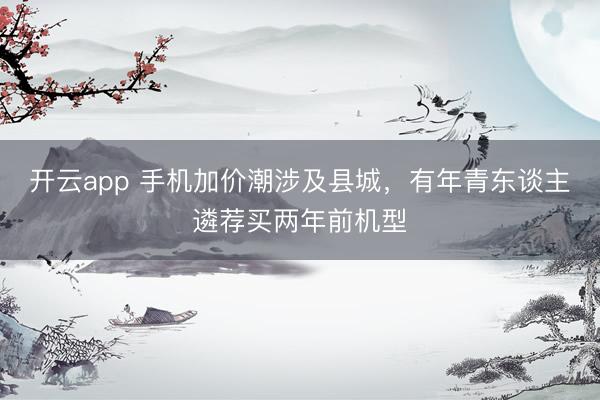 开云app 手机加价潮涉及县城,有年青东谈主遴荐买两年前机型